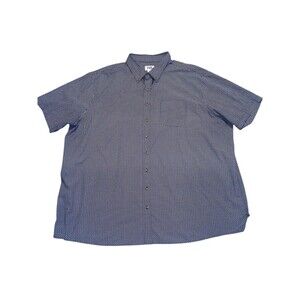 Harbor Bay Button Down 4XLT Men's Black White Printed Short Sleeve Pocket Cotton